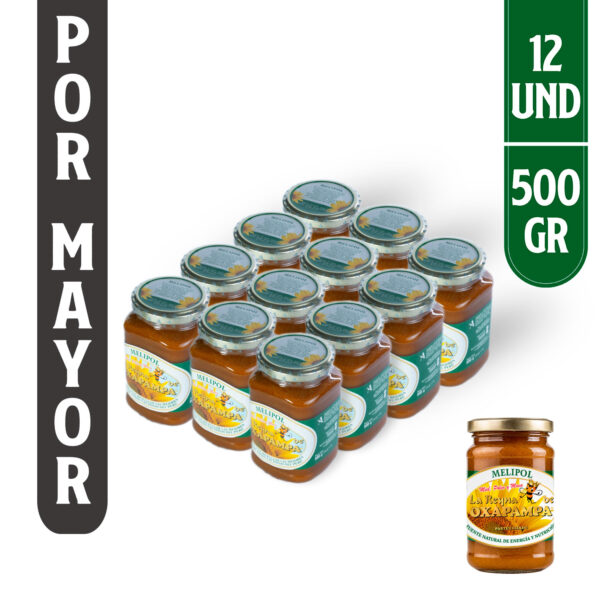 Melipol La Reyna De Oxapampa 500 gr [Miel con Polen y Maca] (Caja x 12 Unidades)