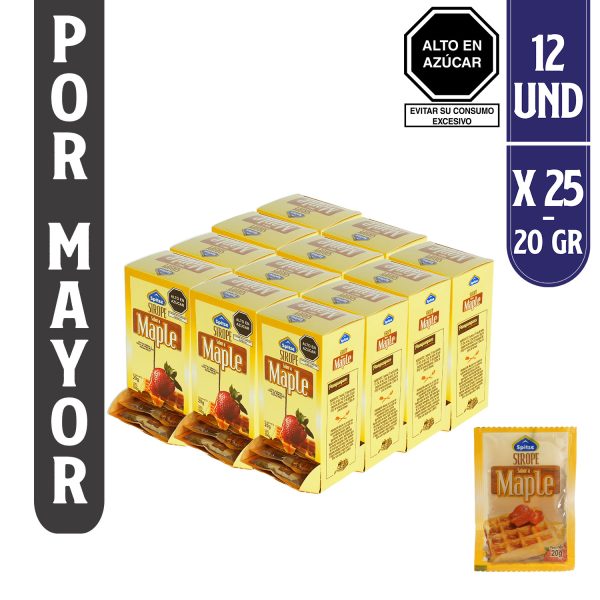 Sirope Sabor a Maple Spitze Caja Sachets X 25 Unidades de 20 gr (Caja x 12 Unidades)