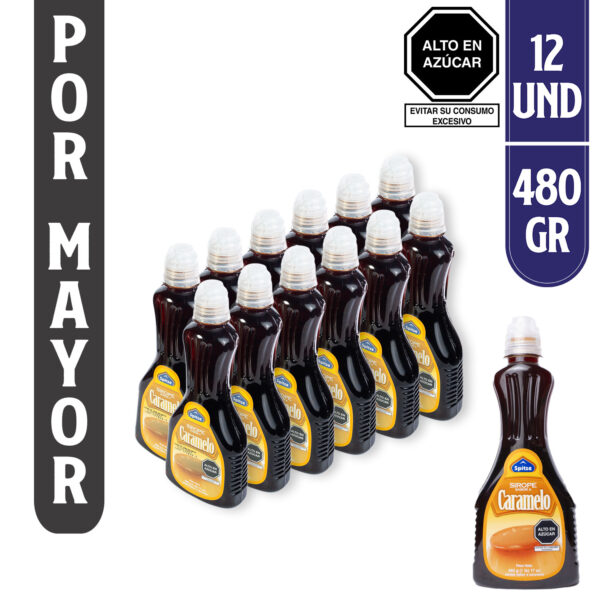 Sirope Sabor a Caramelo Spitze 480 gr (Caja x 12 Unidades)