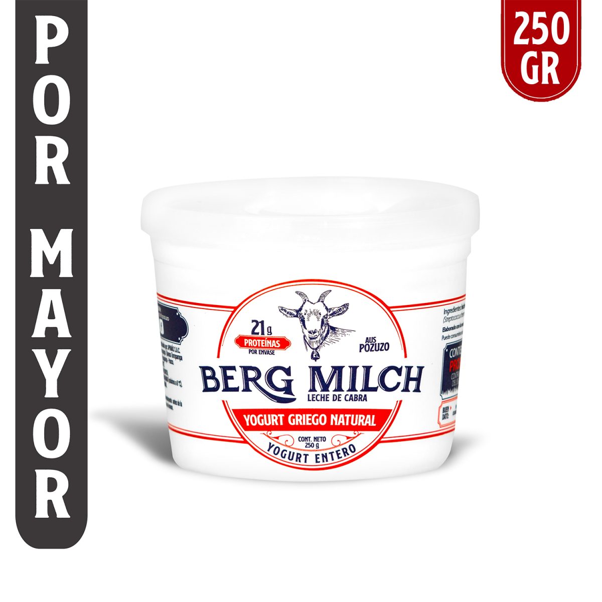 Yogurt Griego Natural de Cabra Berg Milch 250 gr (Por Mayor)