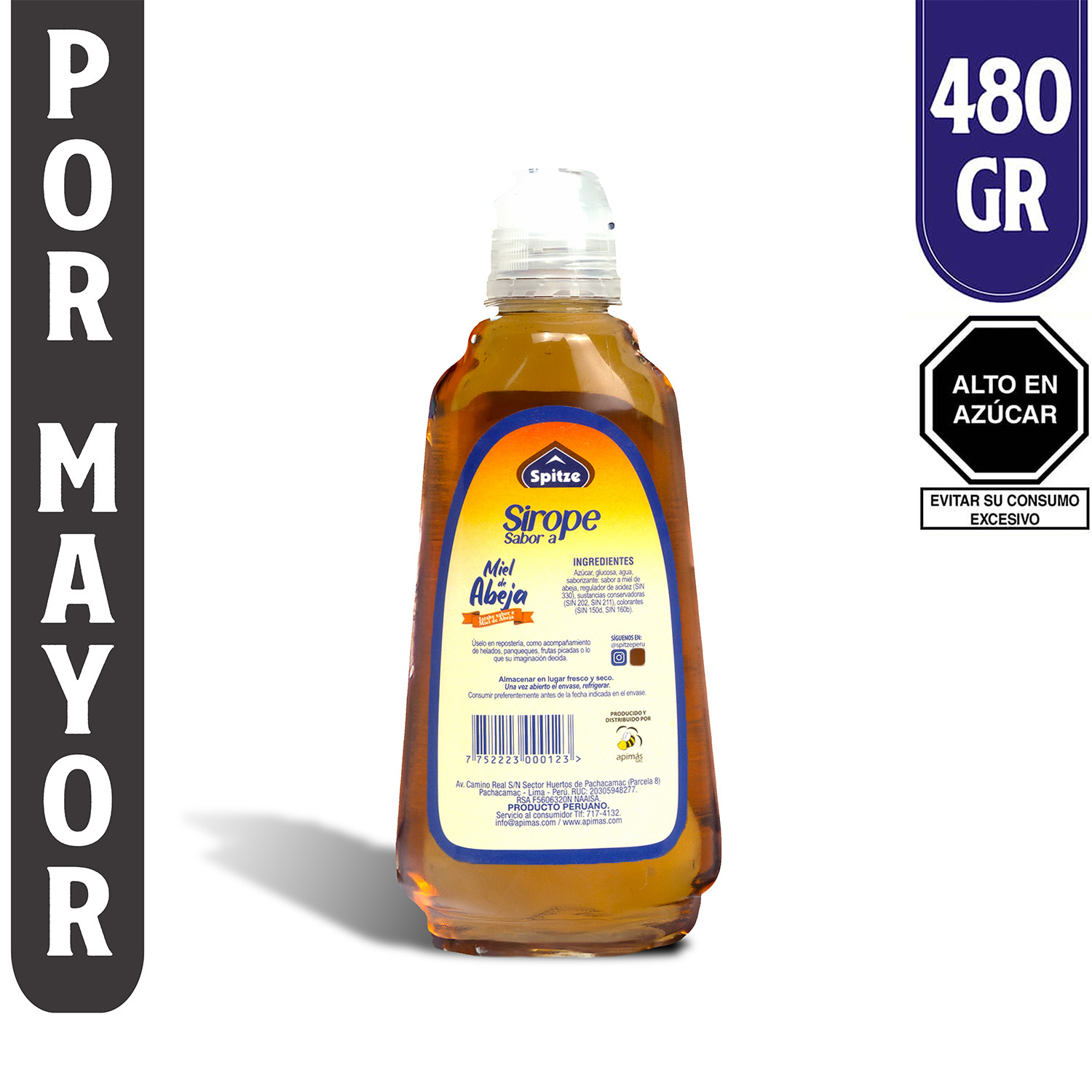 Sirope Sabor a Miel 480 gr (Por Caja de 12 Unidades) - Imagen 3
