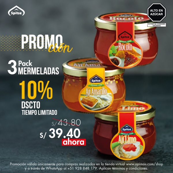 Promoción Pack 3 Mermeladas 10% de Descuento