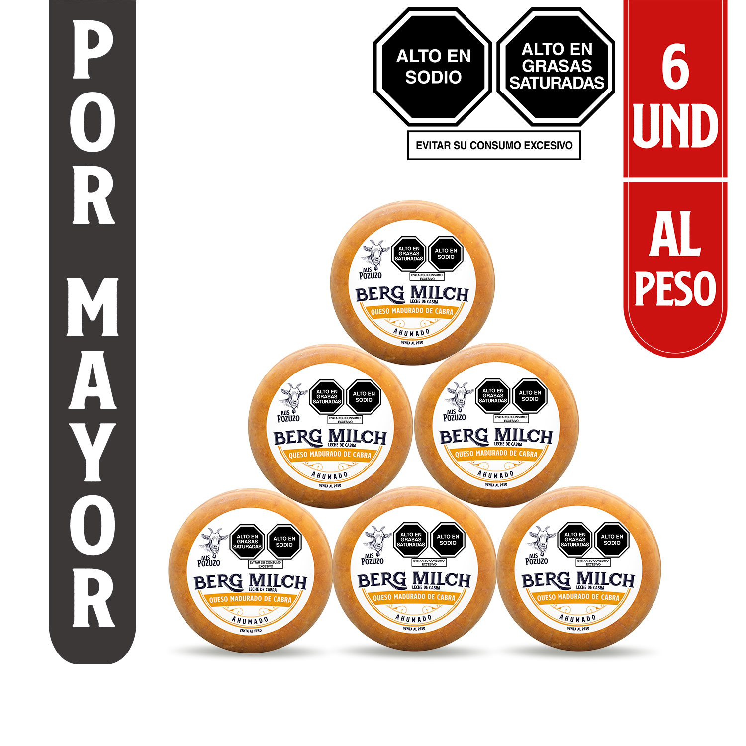 Queso Madurado de Cabra – Ahumado Berg Milch (Por 6 Unidades)