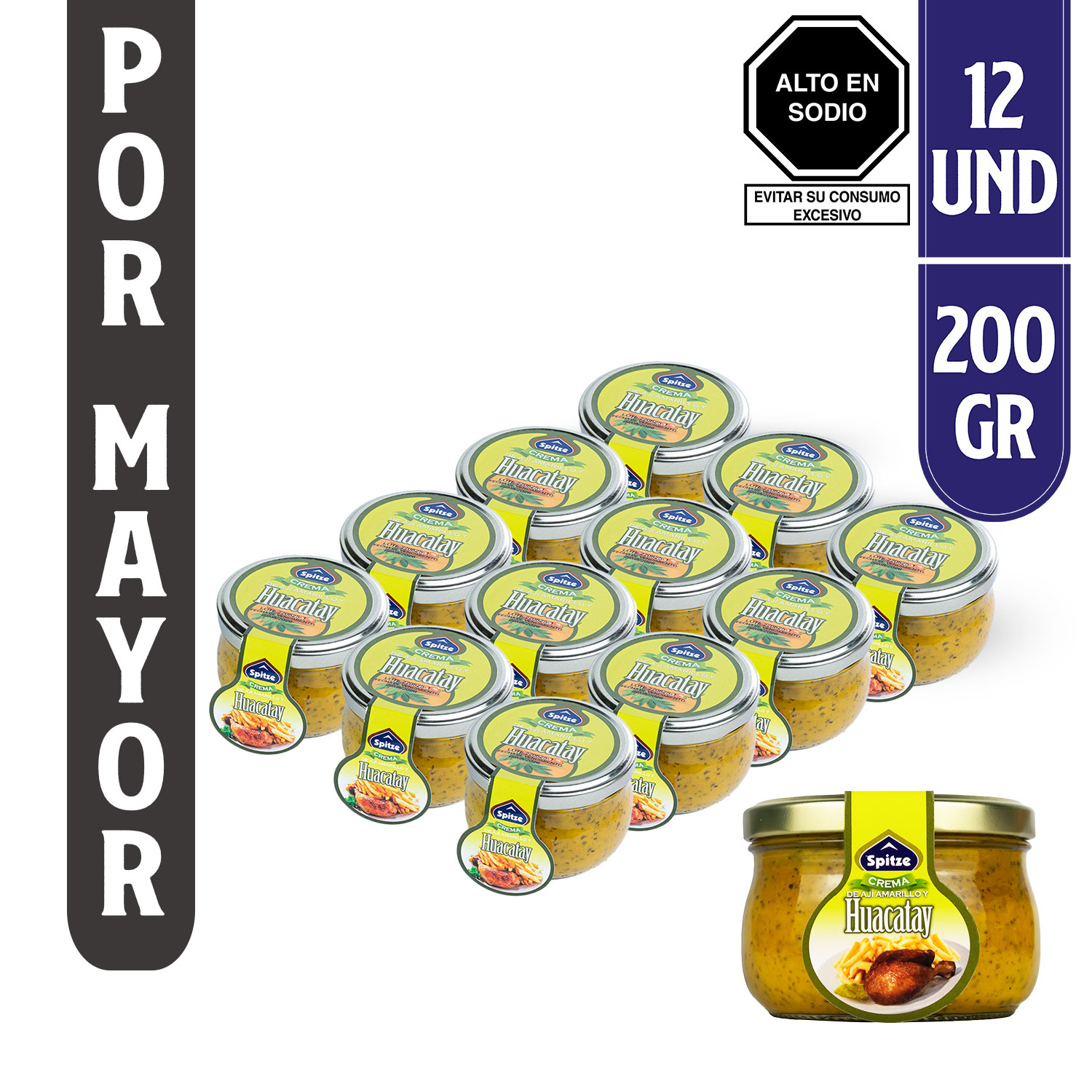 Crema de Ají Amarillo y Huacatay Spitze 200 gr (Caja x 12 Unidades)